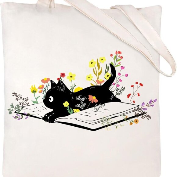 Brand New Canvas Tote Bag 15.7x14.9 Cat Pattern Eco-Gift - Picture 1 of 7